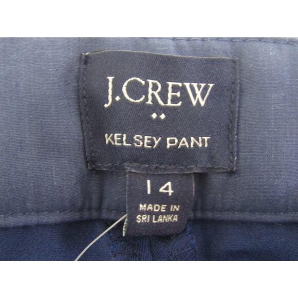 J. Crew Blue Kelsey Flare Pant Women's sz 14 34"x25" Minimalist Neutral Nautical - Picture 4 of 10